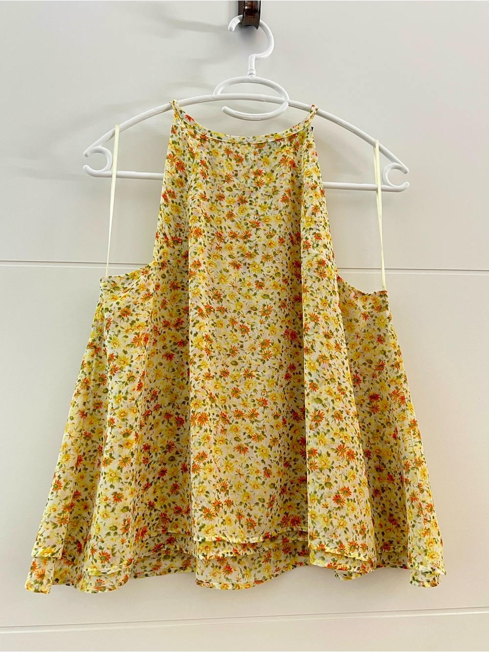 Zara Floral Yellow and Orange top. Small.
